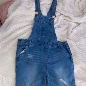 blue overalls